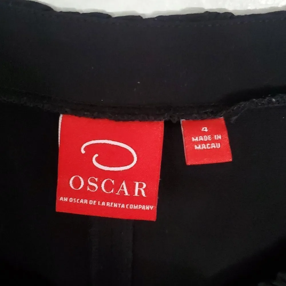 Oscar De LA Renta Black Scoop Neck Dress Size 4